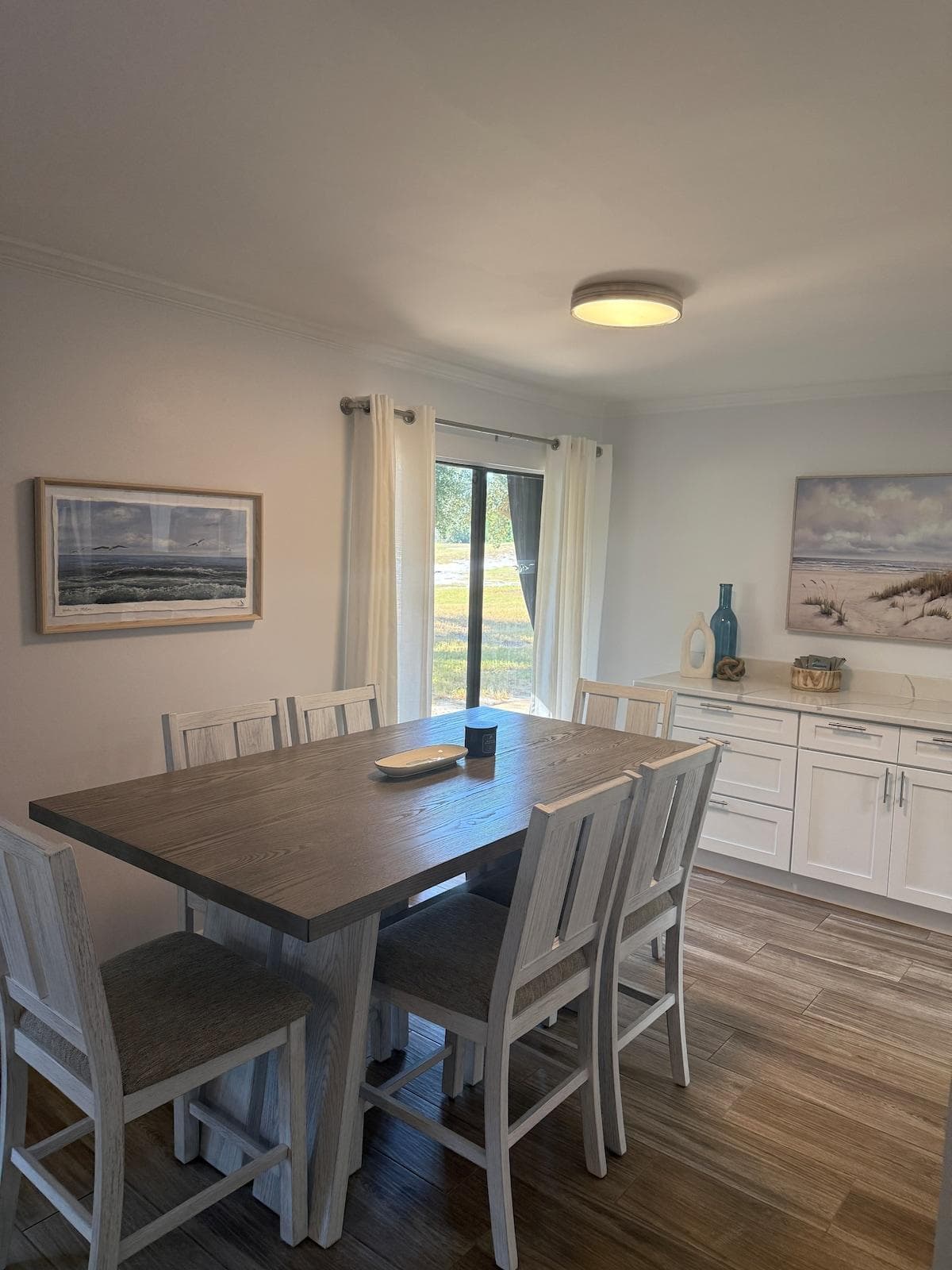 High top dining table seats six